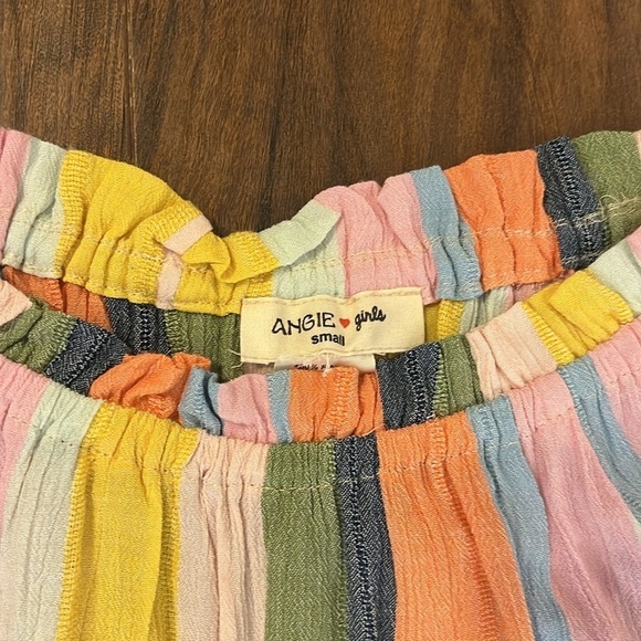 Angie Girl's Colorful Striped Lightweight Romper, Sz. S. - Picture 5 of 7